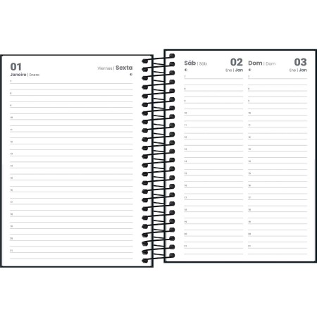 Foto ilustrativa Agenda Espiral Diária 14,0 cm x 20,0 cm cm Spice Preta 2027