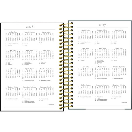 Foto ilustrativa Agenda Espiral Diária 14,0 x 20,0 cm Louvor 2026