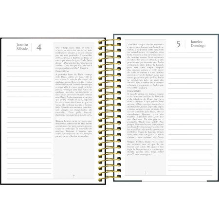 Foto ilustrativa Agenda Espiral Diária 14,0 x 20,0 cm Louvor 2026