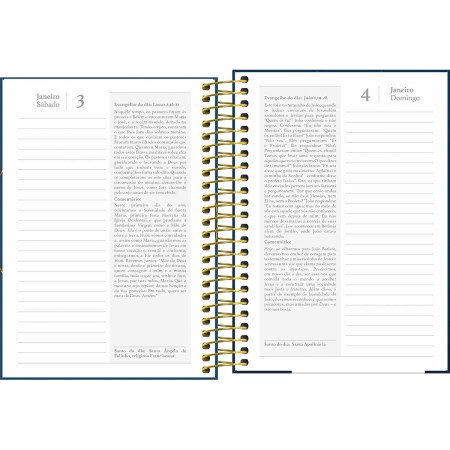 Foto ilustrativa Agenda Espiral Diária 14,2 x 20,3 cm Bíblica 2026