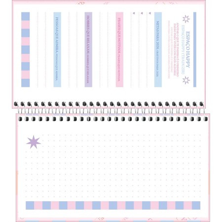 Foto ilustrativa Agenda Espiral Semanal 16,7 x 8,9 cm Happy 2026