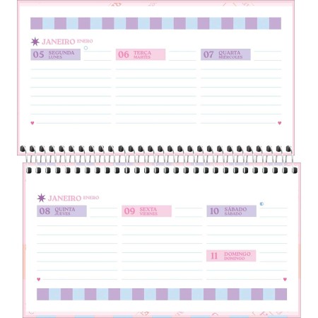 Foto ilustrativa Agenda Espiral Semanal 16,7 x 8,9 cm Happy 2026