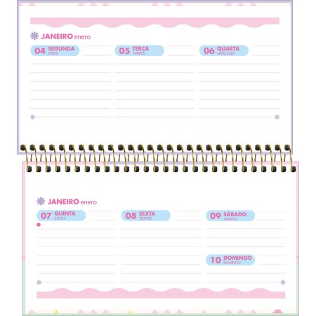 Foto ilustrativa Agenda Espiral Semanal 16,7 x 8,9 cm Happy 2027