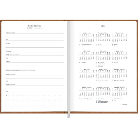 Foto ilustrativa Agenda Executiva Costurada Diária 12,3 x 16,6 cm Prátika Master 2027