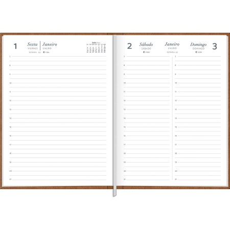 Foto ilustrativa Agenda Executiva Costurada Diária 12,3 x 16,6 cm Prátika Master 2027