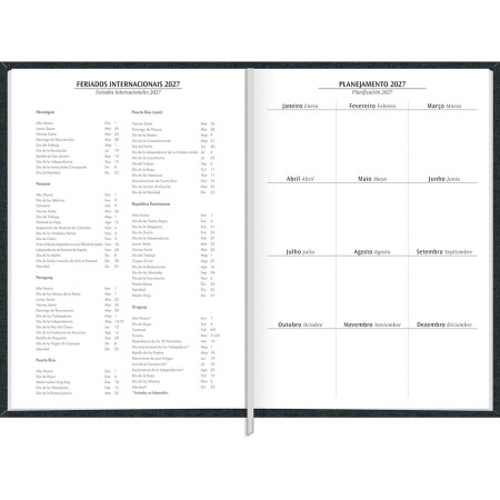 Foto ilustrativa Agenda Executiva Costurada Diária 13,4 x 19,2 cm Milano 2027