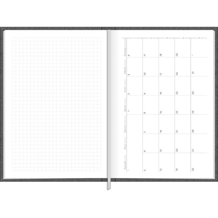 Foto ilustrativa Agenda Executiva Costurada Diária 13,4 x 19,2 cm Milano Chumbo 2026