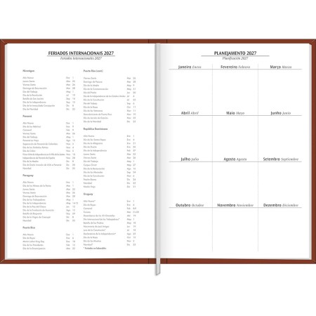 Foto ilustrativa Agenda Executiva Costurada Diária 13,4 x 19,2 cm Milano Cores 2027