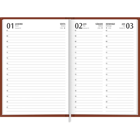 Foto ilustrativa Agenda Executiva Costurada Diária 13,4 x 19,2 cm Milano Cores 2027