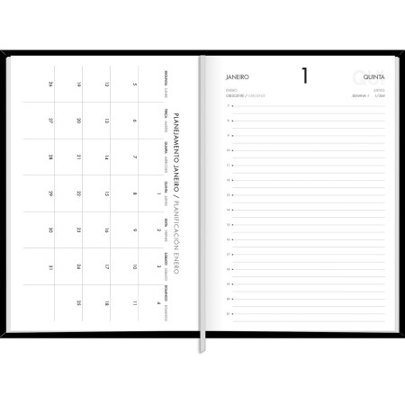 Foto ilustrativa Agenda Executiva Costurada Diária 13,4 x 19,2 cm Napoli 2026