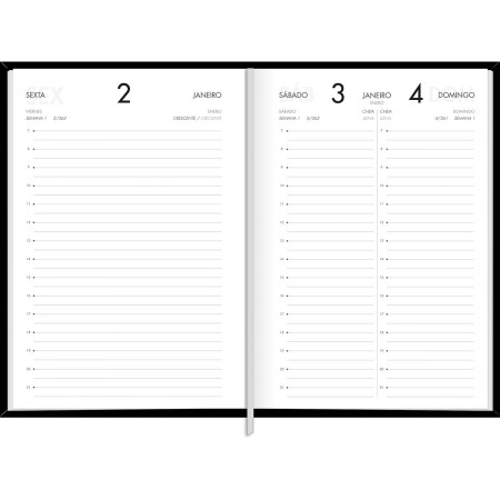 Foto ilustrativa Agenda Executiva Costurada Diária 13,4 x 19,2 cm Napoli 2026