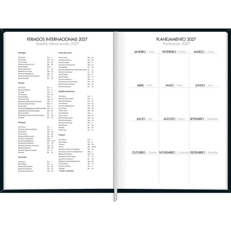 Foto ilustrativa Agenda Executiva Costurada Diária 13,4 x 19,2 cm Napoli 2027