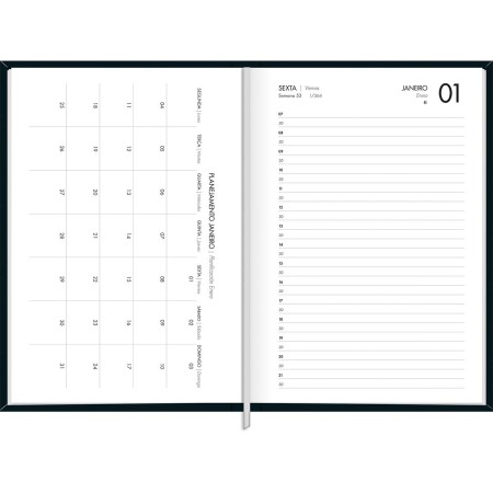 Foto ilustrativa Agenda Executiva Costurada Diária 13,4 x 19,2 cm Napoli 2027