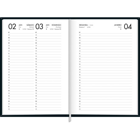 Foto ilustrativa Agenda Executiva Costurada Diária 13,4 x 19,2 cm Napoli 2027
