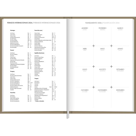 Foto ilustrativa Agenda Executiva Costurada Diária 13,4 x 19,2 cm Napoli Cores 2026