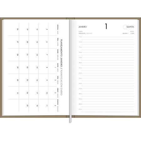 Foto ilustrativa Agenda Executiva Costurada Diária 13,4 x 19,2 cm Napoli Cores 2026