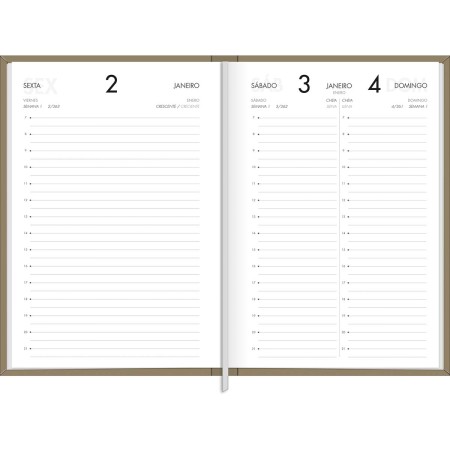 Foto ilustrativa Agenda Executiva Costurada Diária 13,4 x 19,2 cm Napoli Cores 2026
