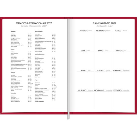 Foto ilustrativa Agenda Executiva Costurada Diária 13,4 x 19,2 cm Napoli Cores 2027
