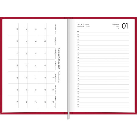 Foto ilustrativa Agenda Executiva Costurada Diária 13,4 x 19,2 cm Napoli Cores 2027