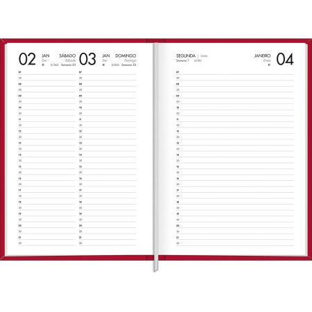 Foto ilustrativa Agenda Executiva Costurada Diária 13,4 x 19,2 cm Napoli Cores 2027