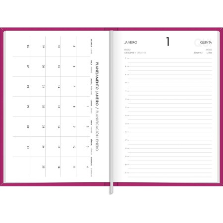 Foto ilustrativa Agenda Executiva Costurada Diária 13,4 x 19,2 cm Napoli Feminina 2026