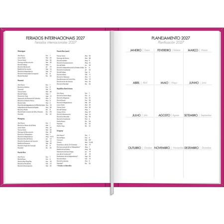 Foto ilustrativa Agenda Executiva Costurada Diária 13,4 x 19,2 cm Napoli Feminina 2027
