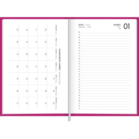 Foto ilustrativa Agenda Executiva Costurada Diária 13,4 x 19,2 cm Napoli Feminina 2027