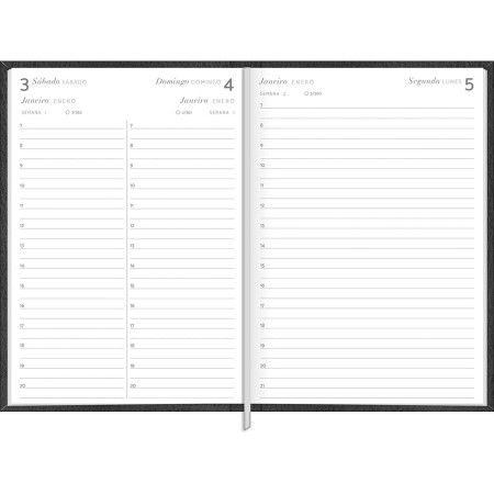 Foto ilustrativa Agenda Executiva Costurada Diária 13,4 x 19,2 cm Torino 2026