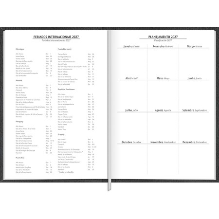 Foto ilustrativa Agenda Executiva Costurada Diária 13,4 x 19,2 cm Torino 2027