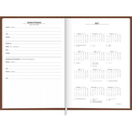 Foto ilustrativa Agenda Executiva Costurada Diária 13,4 x 19,2 cm Torino Cores 2027