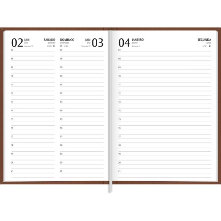 Foto ilustrativa Agenda Executiva Costurada Diária 13,4 x 19,2 cm Torino Cores 2027