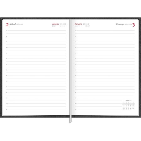 Foto ilustrativa Agenda Executiva Costurada Diária 14,5 x 20,5 cm  2027