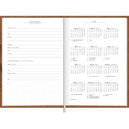 Foto ilustrativa Agenda Executiva Costurada Diária 14,5 x 20,5 cm Prátika Cores 2026