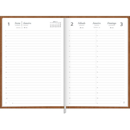 Foto ilustrativa Agenda Executiva Costurada Diária 14,5 x 20,5 cm Prátika Cores 2027