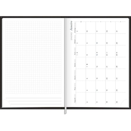 Foto ilustrativa Agenda Executiva Costurada Diária 14,5 x 20,5 cm Prátika Preta 2026