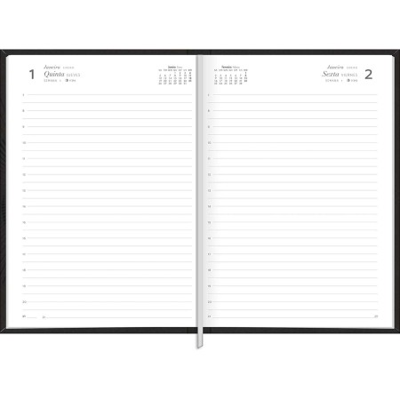 Foto ilustrativa Agenda Executiva Costurada Diária 14,5 x 20,5 cm Prátika Preta 2026
