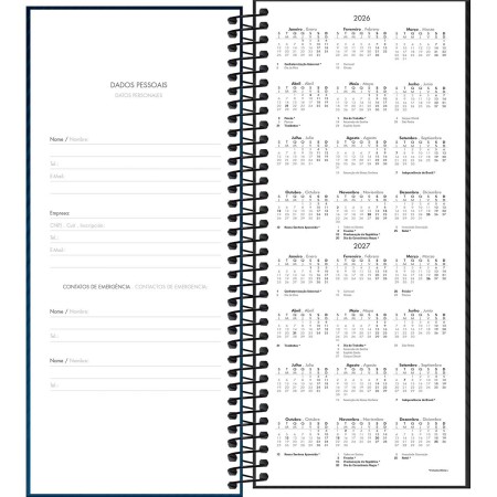 Foto ilustrativa Agenda Executiva Espiral Diária 11,9 x 27,5 cm Comercial Ideale 2026