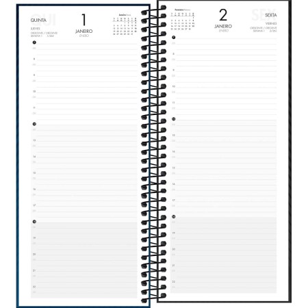Foto ilustrativa Agenda Executiva Espiral Diária 11,9 x 27,5 cm Comercial Ideale 2026