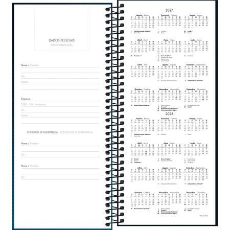 Foto ilustrativa Agenda Executiva Espiral Diária 11,9 x 27,5 cm Comercial Ideale 2027