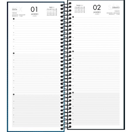Foto ilustrativa Agenda Executiva Espiral Diária 11,9 x 27,5 cm Comercial Ideale 2027