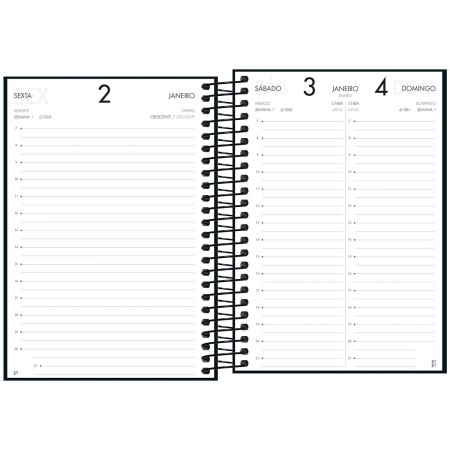 Foto ilustrativa Agenda Executiva Espiral Diária 12,9 x 18,7 cm Napoli 2026