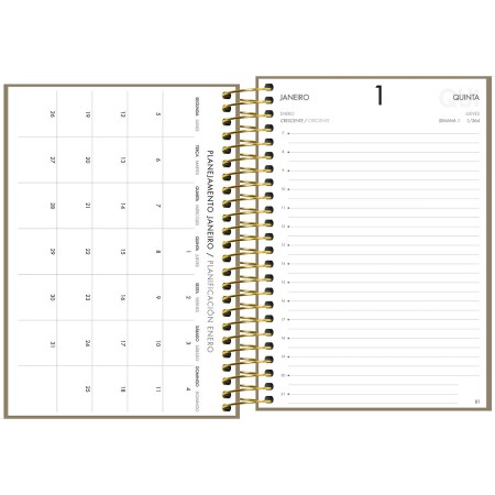 Foto ilustrativa Agenda Executiva Espiral Diária 12,9 x 18,7 cm Napoli Cores 2026