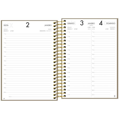 Foto ilustrativa Agenda Executiva Espiral Diária 12,9 x 18,7 cm Napoli Cores 2026