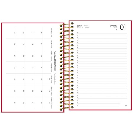 Foto ilustrativa Agenda Executiva Espiral Diária 12,9 x 18,7 cm Napoli Cores 2027