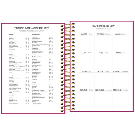 Foto ilustrativa Agenda Executiva Espiral Diária 12,9 x 18,7 cm Napoli Feminina 2027