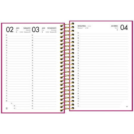 Foto ilustrativa Agenda Executiva Espiral Diária 12,9 x 18,7 cm Napoli Feminina 2027