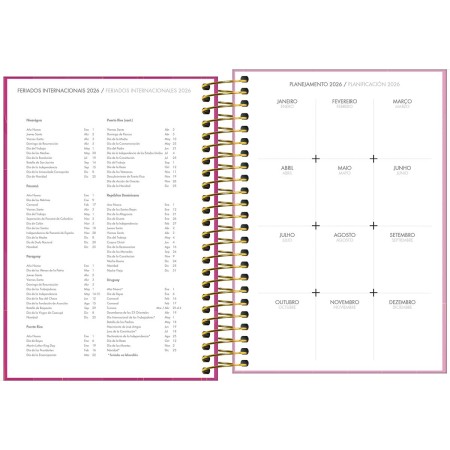 Foto ilustrativa Agenda Executiva Espiral Diária 129 x 187 cm Spot Feminina 2026
