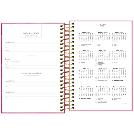 Foto ilustrativa Agenda Executiva Espiral Diária 129 x 187 cm Spot Feminina 2027