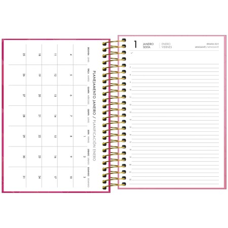 Foto ilustrativa Agenda Executiva Espiral Diária 129 x 187 cm Spot Feminina 2027