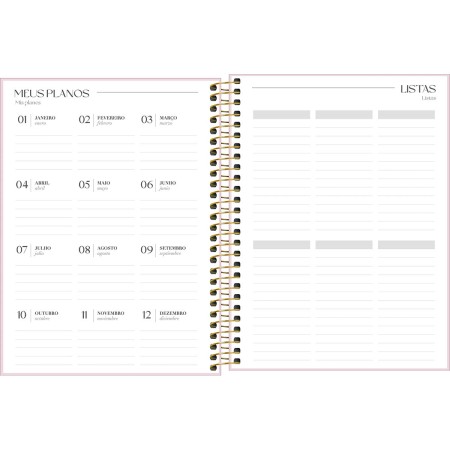 Foto ilustrativa Agenda Executiva Espiral Diária 17,7 x 24 cm Vanilla 2026